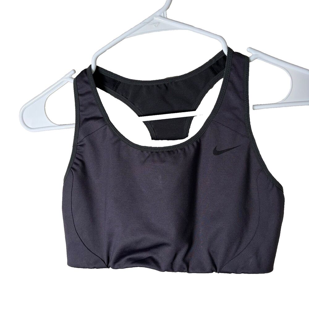 Nike Sports Bra Women's Medium Black Racerback Round Neck Dri-Fit Athletic